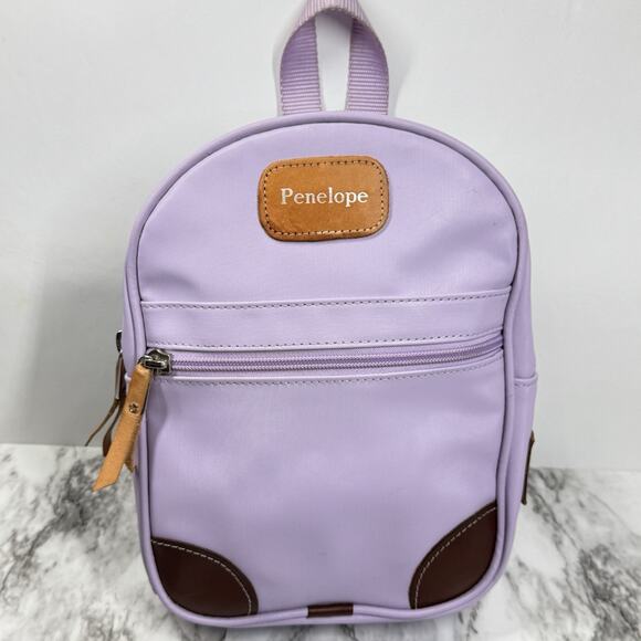 Jon Hart Lilac Coated Canvas Mini Backpack Bag Leather Stamp Penelope Purple - Picture 1 of 13